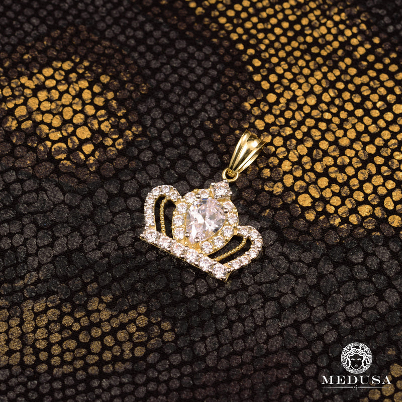 Pendentif en Or 10K | Pendentif Divers Crown X4 Or Jaune