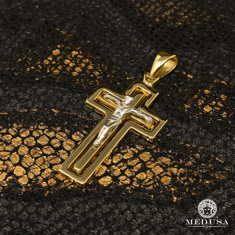 Pendentif en Or 10K | Pendentif Croix Crucifix X16 Or 2 Tons