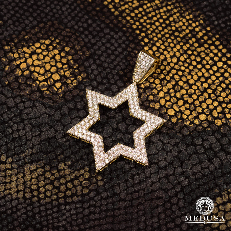 Pendentif en Or 10K | Pendentif Divers David X2 Or Jaune