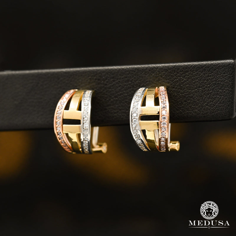 Clip-On en Or 10K | Boucles d’Oreilles Deluxe F15 Or 3 Tons