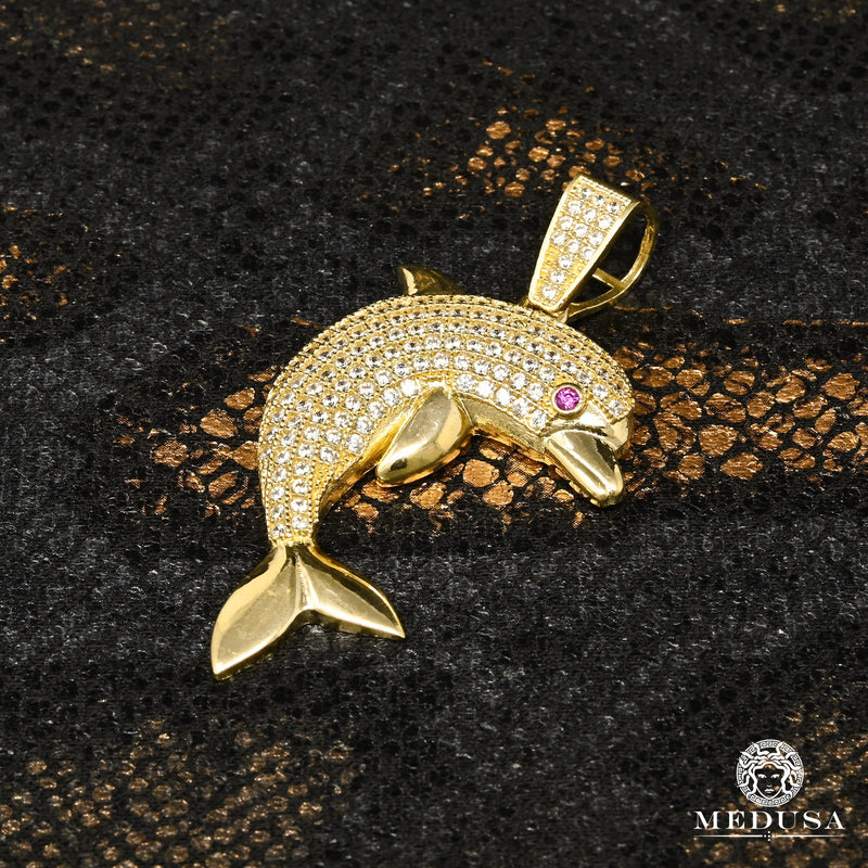 Pendentif en Or 10K | Pendentif Divers Dolphin X1 Or Jaune