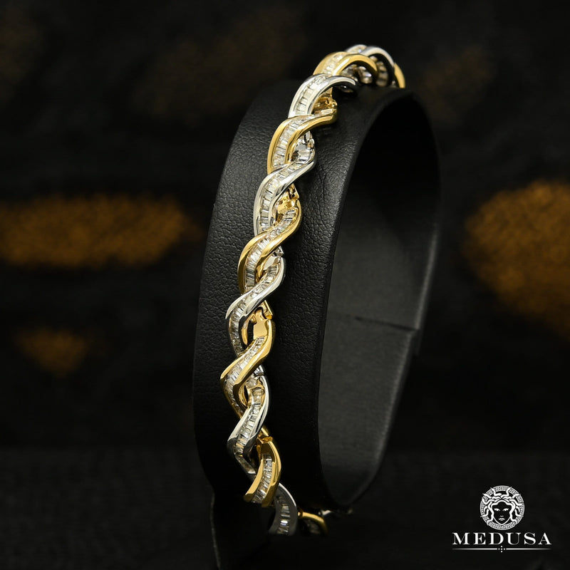 Bracelet à Diamants en Or 14K | Bracelet Femme Elegant D1 Diamant Or 2 Tons