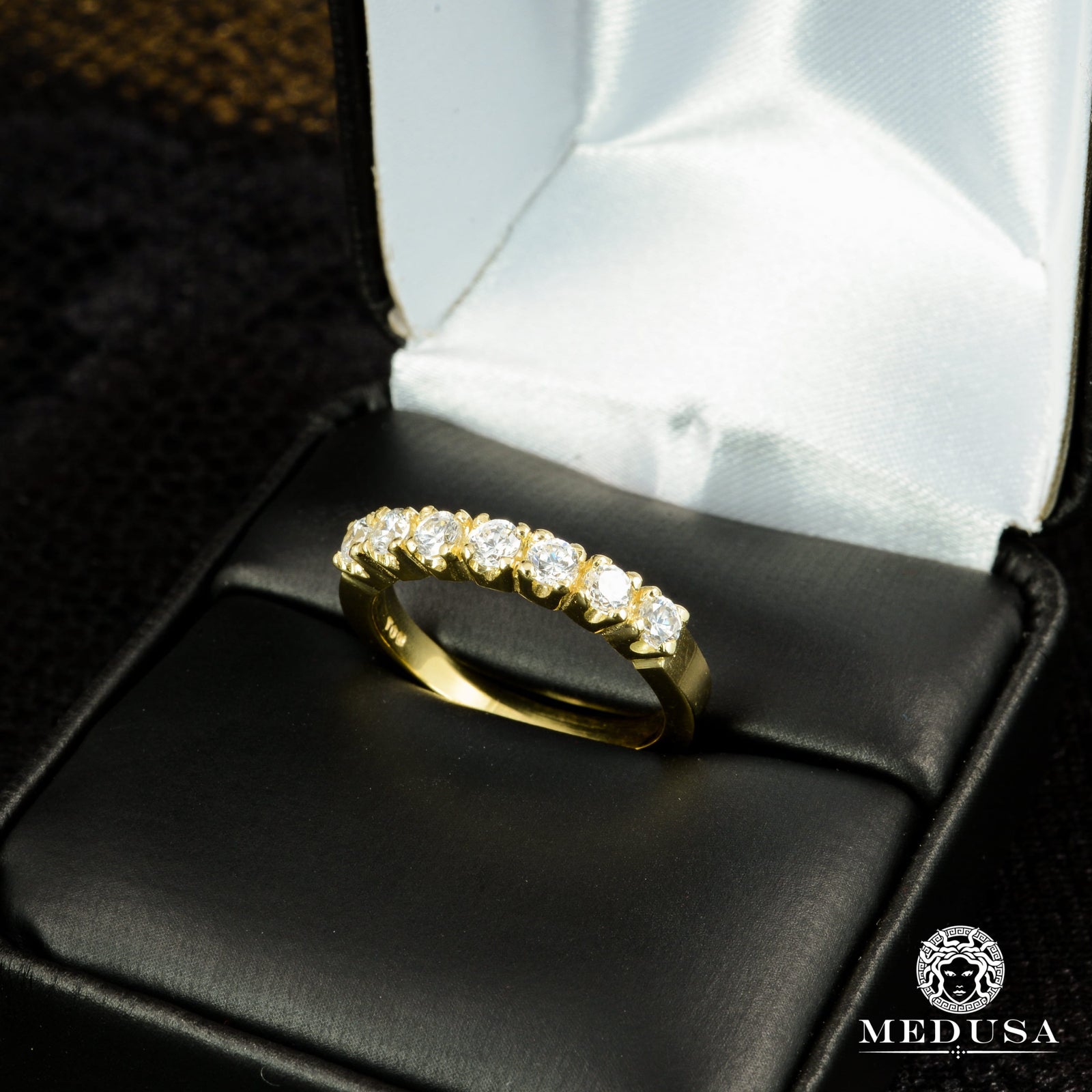 Bague à Diamants en Or 14K | Bague Fiançaille Eternity F15 - MA0173 Or Jaune