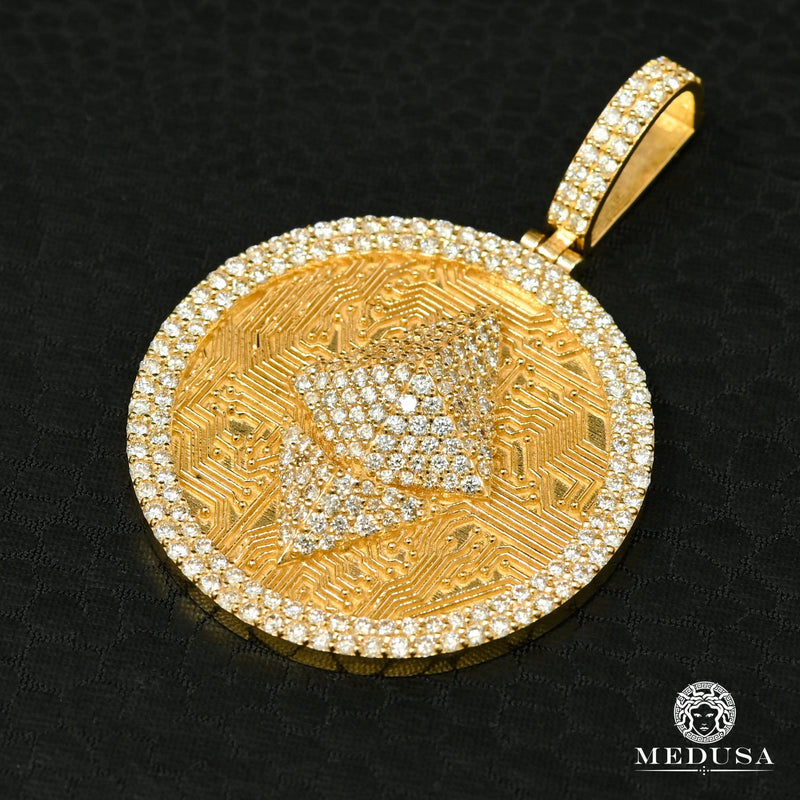 Pendentif à Diamants en Or 10K | Pendentif Divers Ethereum Diamant SI / Or Jaune
