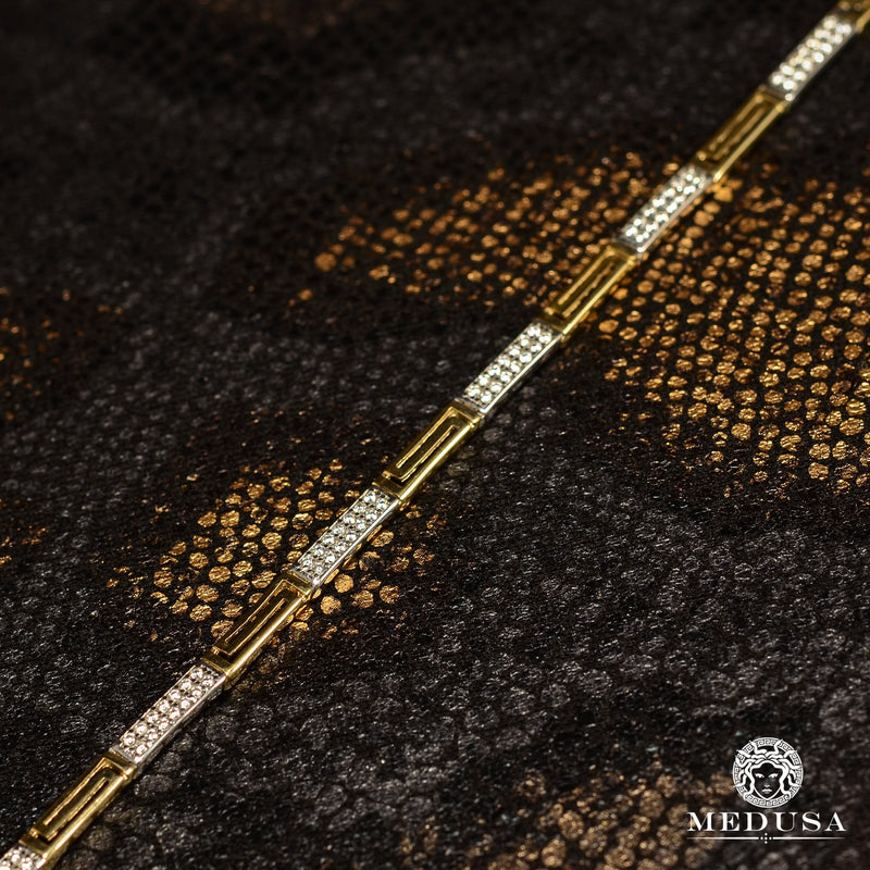 Bracelet en Or 10K | Bracelet Femme Fancy F1 Or 2 Tons