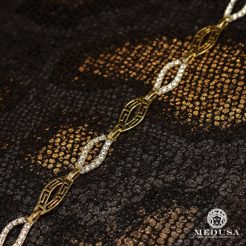 Bracelet en Or 10K | Bracelet Femme Fancy F6 Or 2 Tons