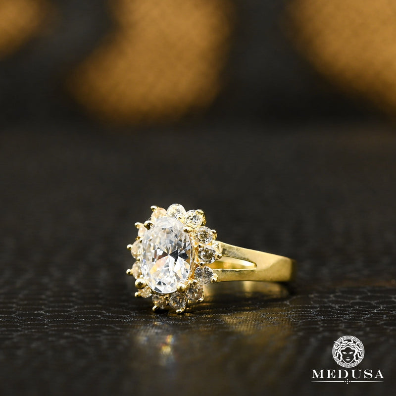 Bague en Or 10K | Bague Femme Flower F12 Or Jaune
