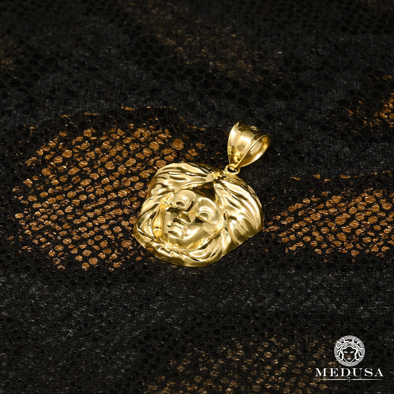 Pendentif en Or 10K | Médaillon Gaïa F5 Or Jaune / 24mm