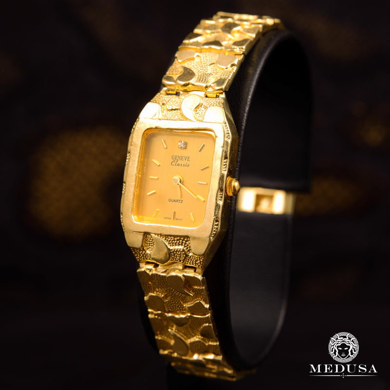Montre en Or 10K | Montre Femme Genève F1 - Nugget Or Jaune