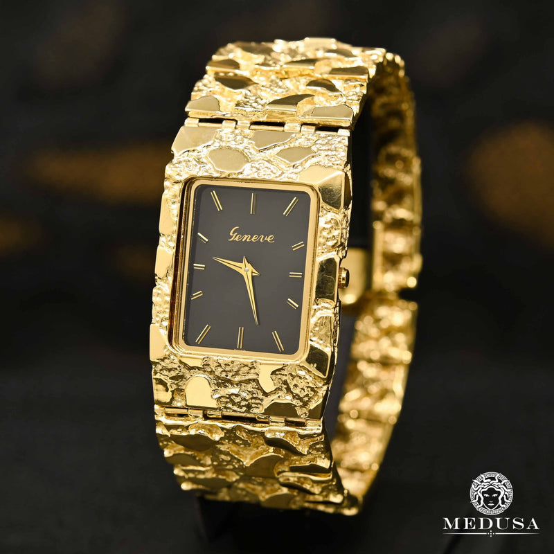 Montre en Or 10K | Montre Homme Genève H2 - Nugget Or Jaune