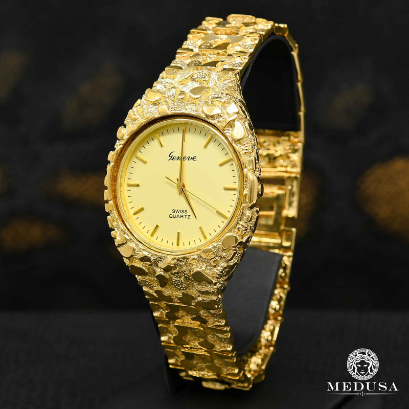 Montre en Or 10K | Montre Homme Genève H4 - Nugget Or Jaune