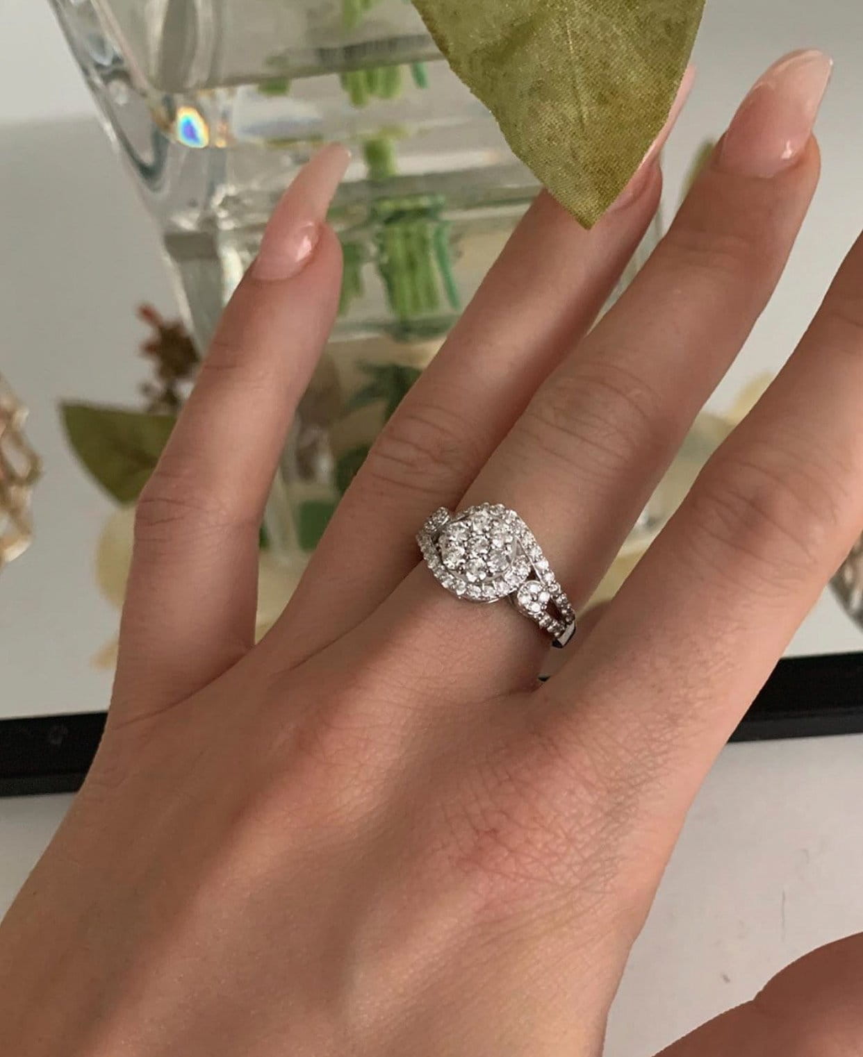 Bague à Diamants en Or 10K | Bague Femme Glass D5 - Diamant