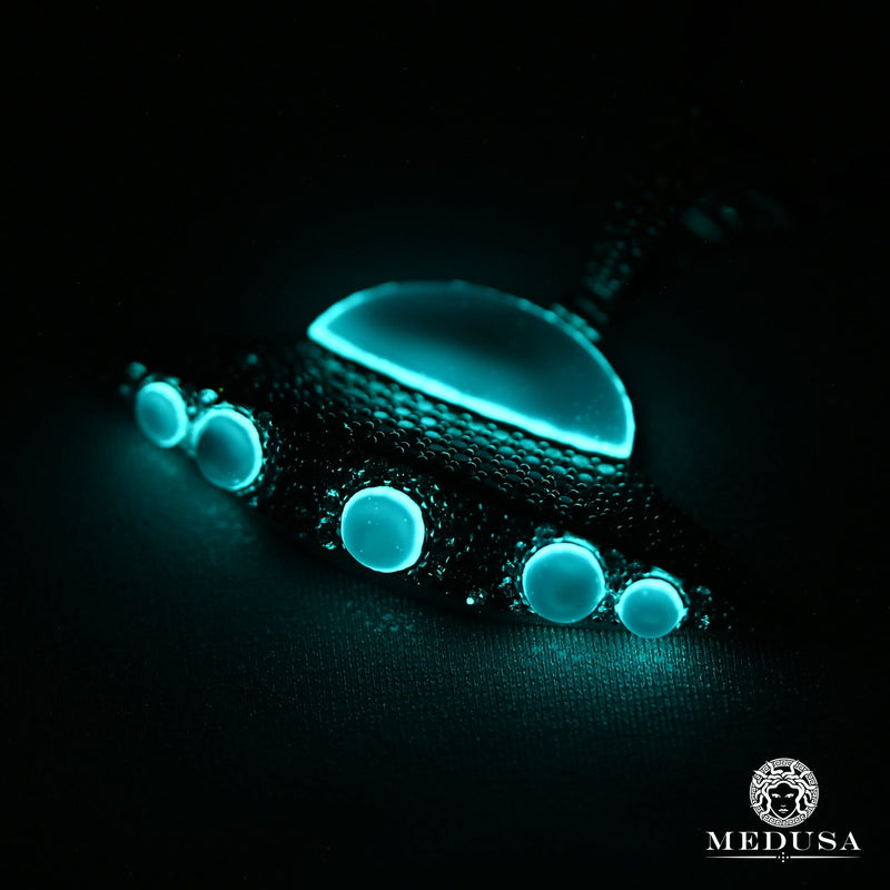 Pendentif à Diamants en Or 10K | Bijoux Custom Glowing Spaceship Diamant Or Blanc