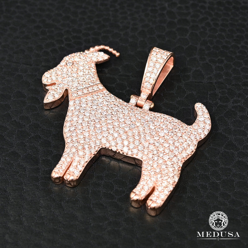 Pendentif à Diamants en Or 10K | Pendentif Divers Goat D1 Diamant Or Rose