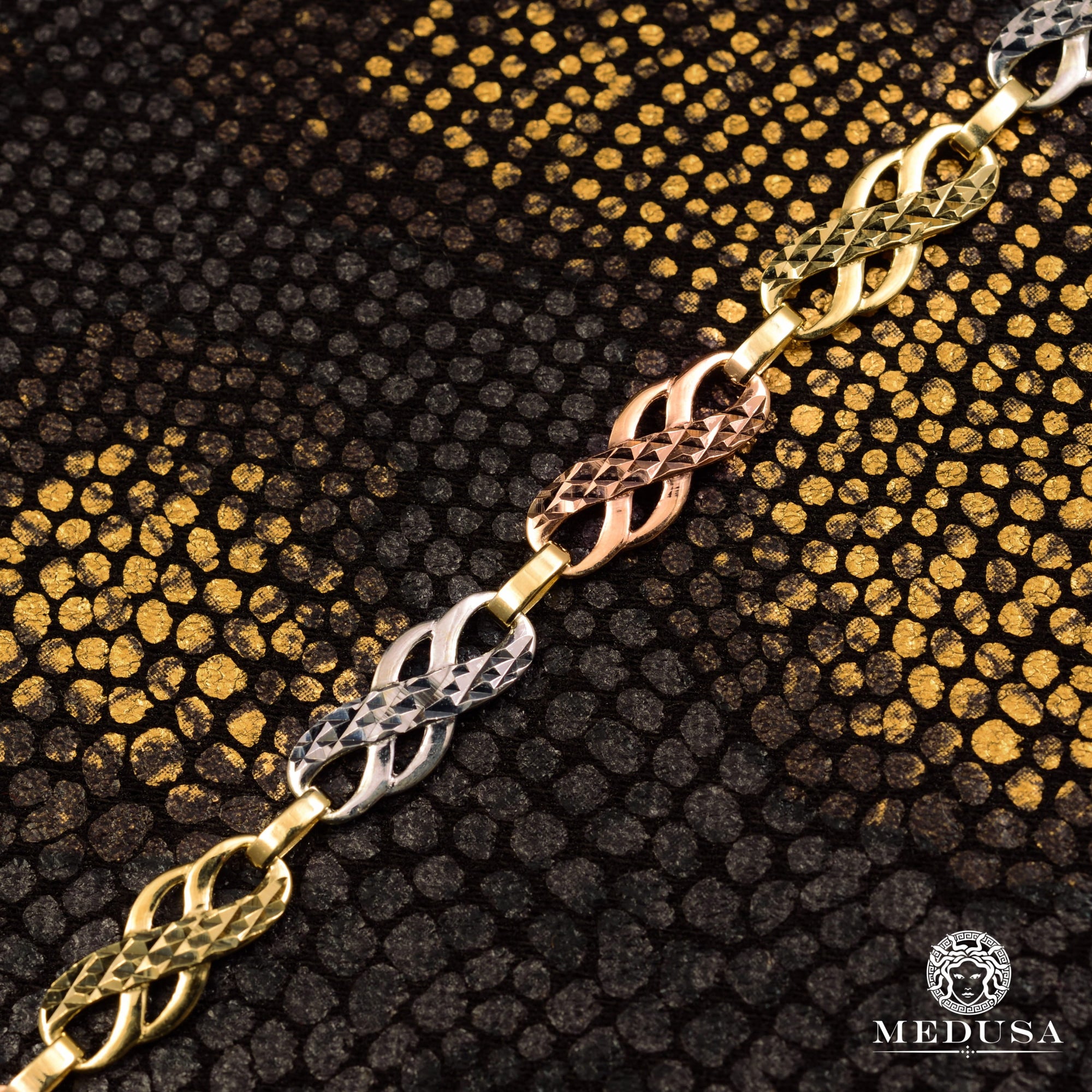Bracelet en Or 10K | Bracelet Femme Gorgeous F12 Infinity Or 3 Tons