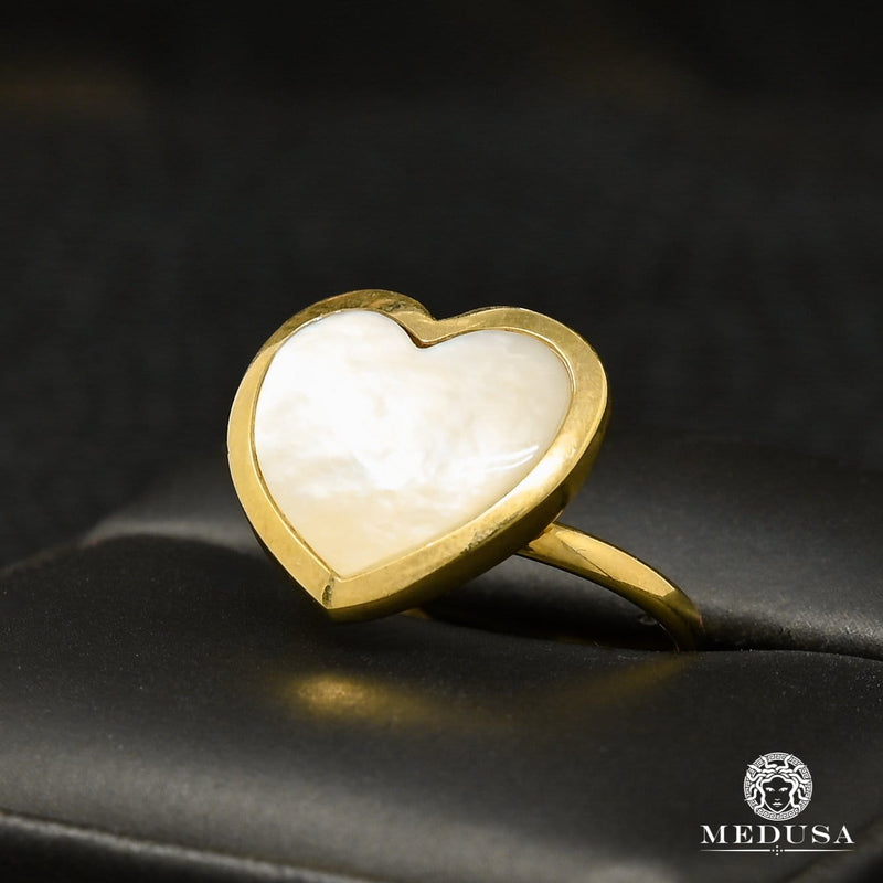 Bague en Or 10K | Bague Femme Heart F11 Or Jaune