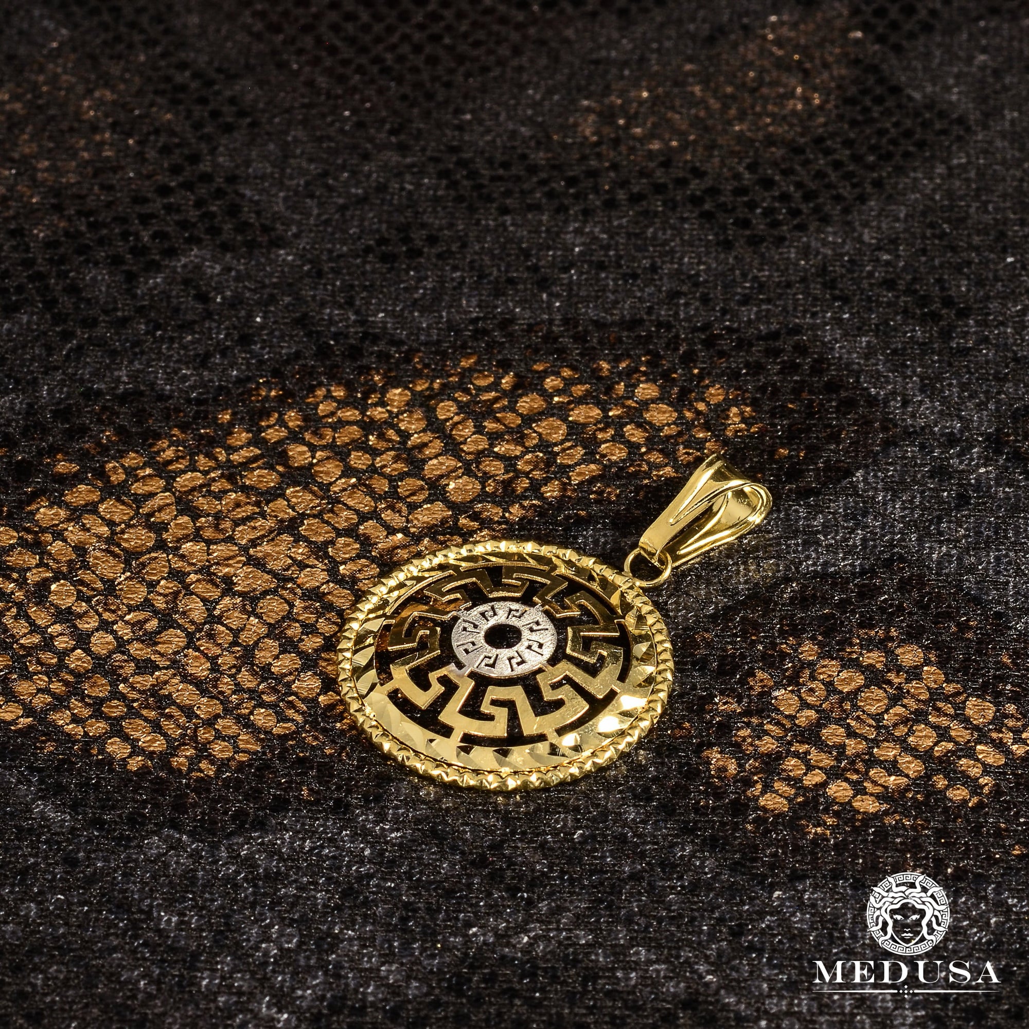 Pendentif en Or 10K | Médaillon Hélios F3