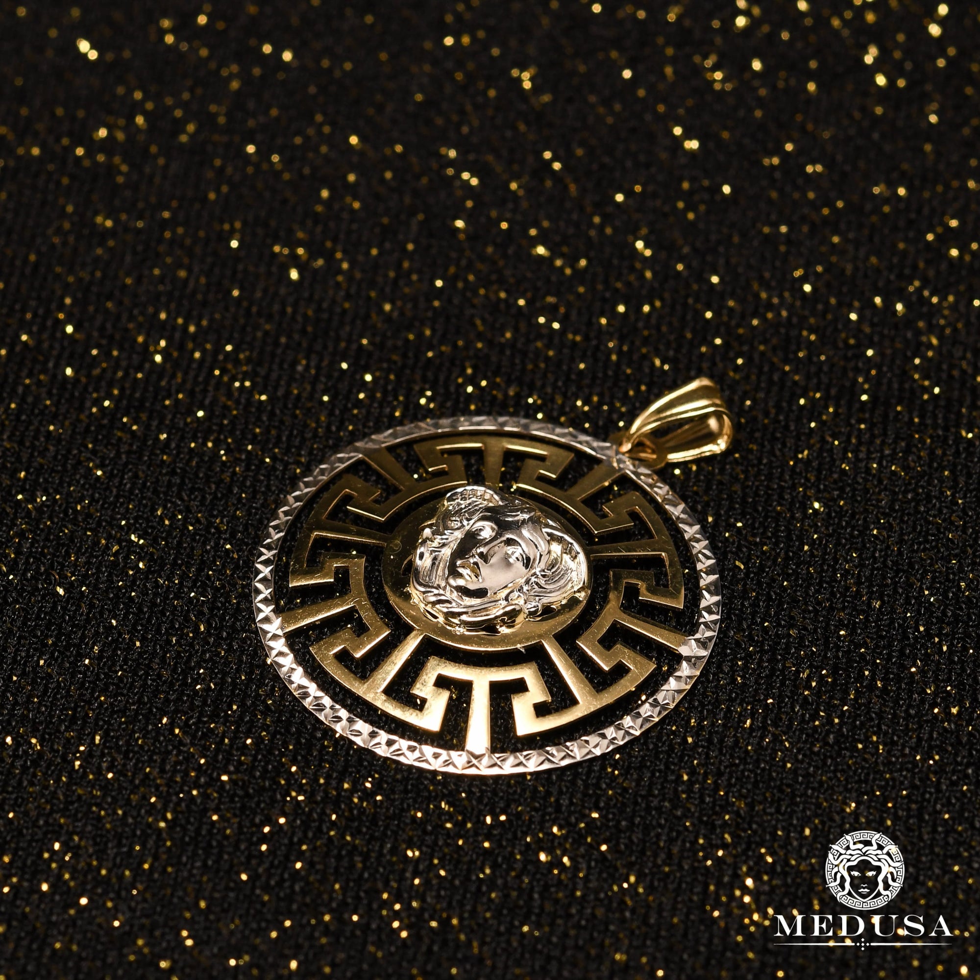Pendentif en Or 10K | Médaillon Héra F3 Or 2 Tons