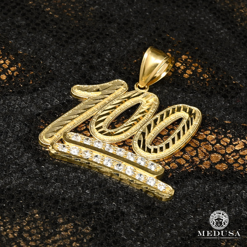 Pendentif en Or 10K | Pendentif Divers Hundred X1 Or Jaune