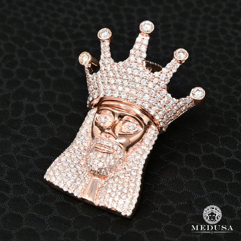 Pendentif à Diamants en Or 10K | Pendentif Divers Jesus D8 Diamant Or Rose