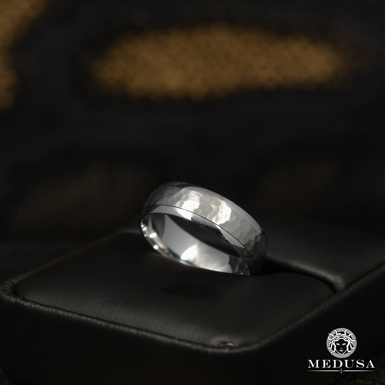 Jonc en Or 10K | Jonc Homme Jonc H6 Or Blanc - MED231