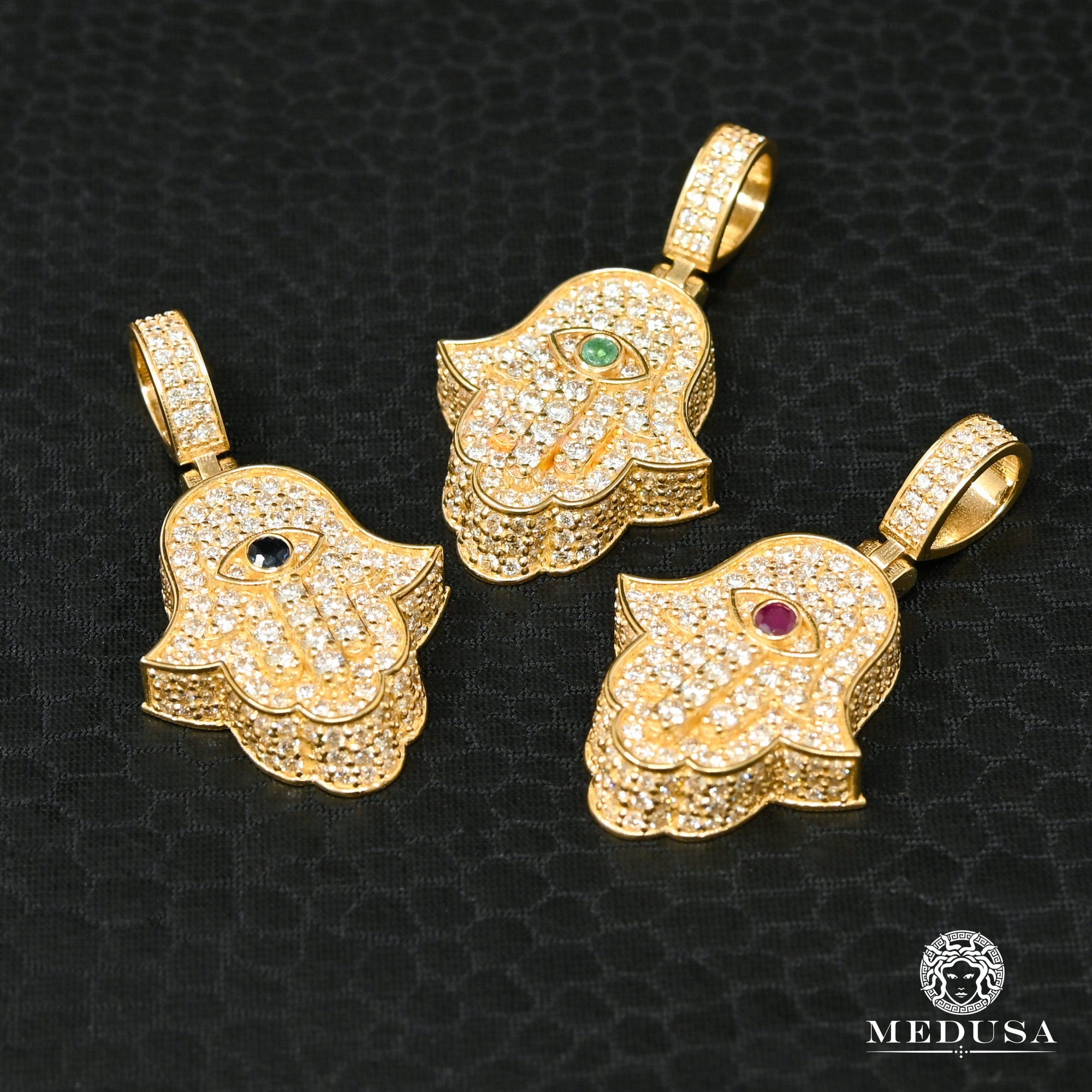 Pendentif à Diamants en Or 10K | Pendentif Divers Khamsa D10 Diamant