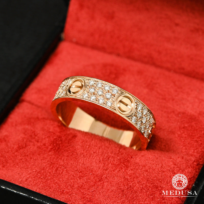 Bague à Diamants en Or 18K | Bague Homme Love F11 Diamant Or Rose