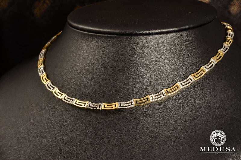 Collier en Or 10K | Collier Femme Lovely X3 Or 2 Tons