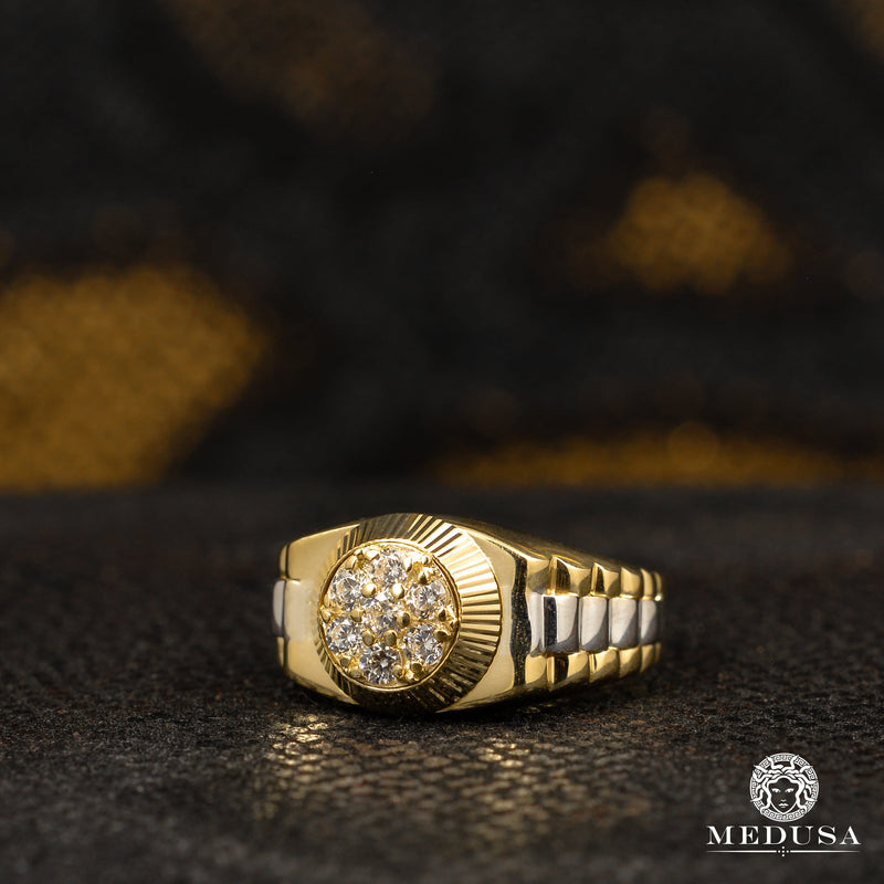 Bague en Or 10K | Bague Homme Mirror H11 Or 2 Tons
