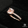 Bague à Diamants en Or 14K | Bague Femme Morganite D1 - Diamant Or Rose