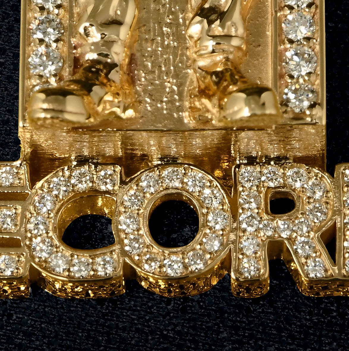 Pendentif en Or Custom | Bijoux Custom Pendentif Deathrow Records Or Jaune