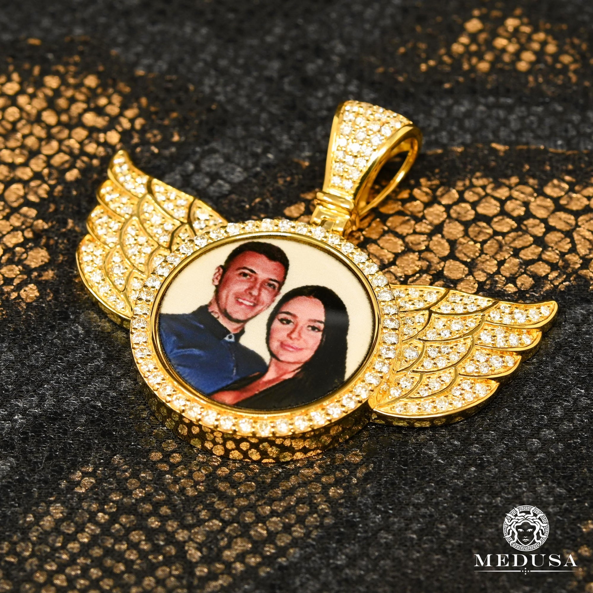 Pendentif à Diamants en Or 10K | Pendentif Photo Pendentif Photo D5 Wings 53mm / Or Jaune