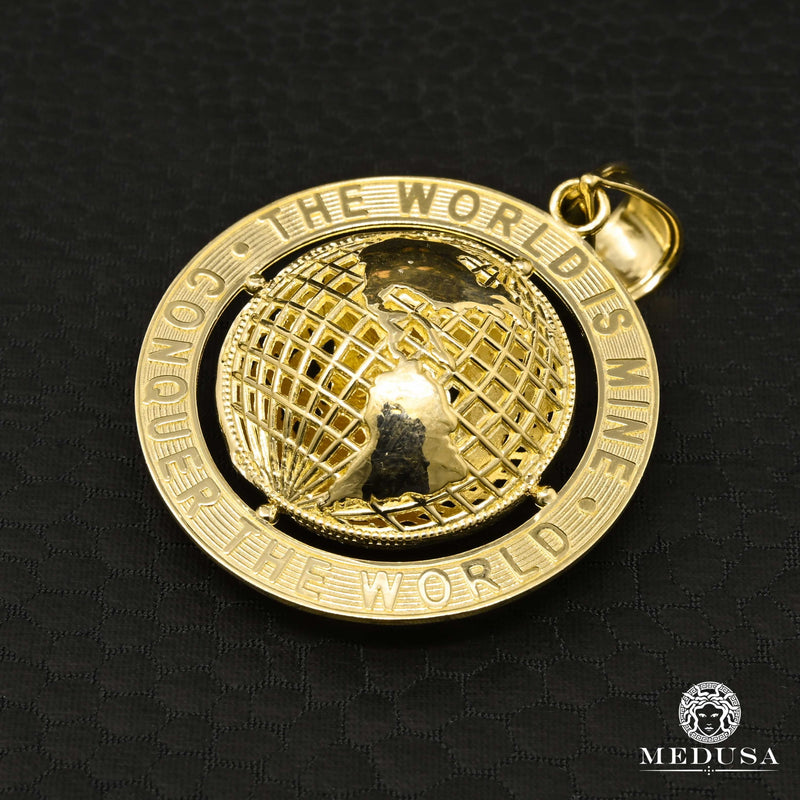 Pendentif en Or 10K | Pendentif Divers Planet X4 Or Jaune