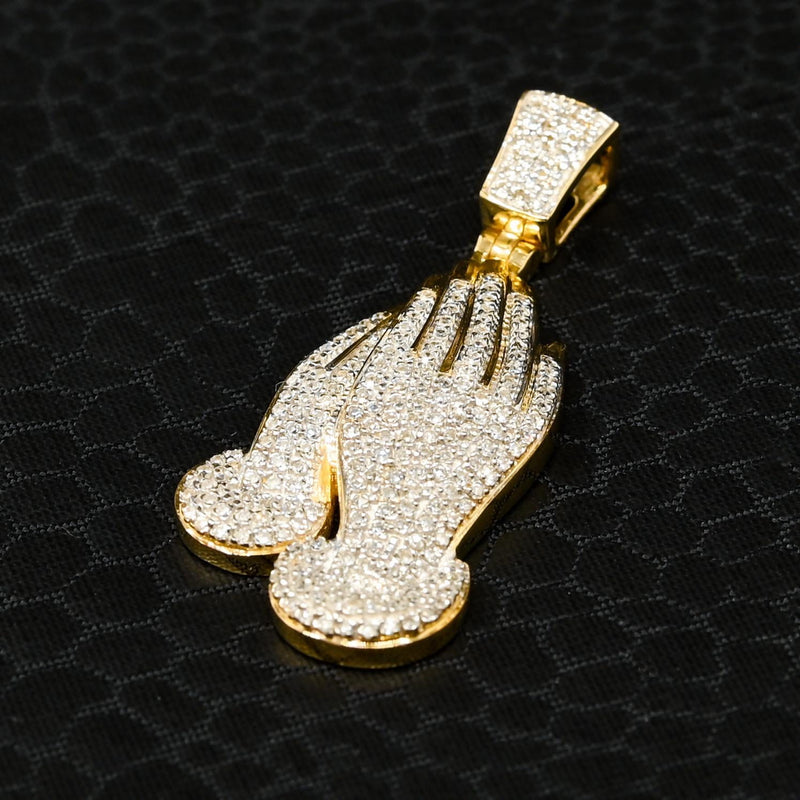Pendentif à Diamants en Or 10K | Pendentif Divers Pray D2 Diamant Or 2 Tons