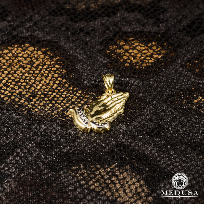 Pendentif en Or 10K | Pendentif Divers Pray X2 25mm / Or 2 Tons