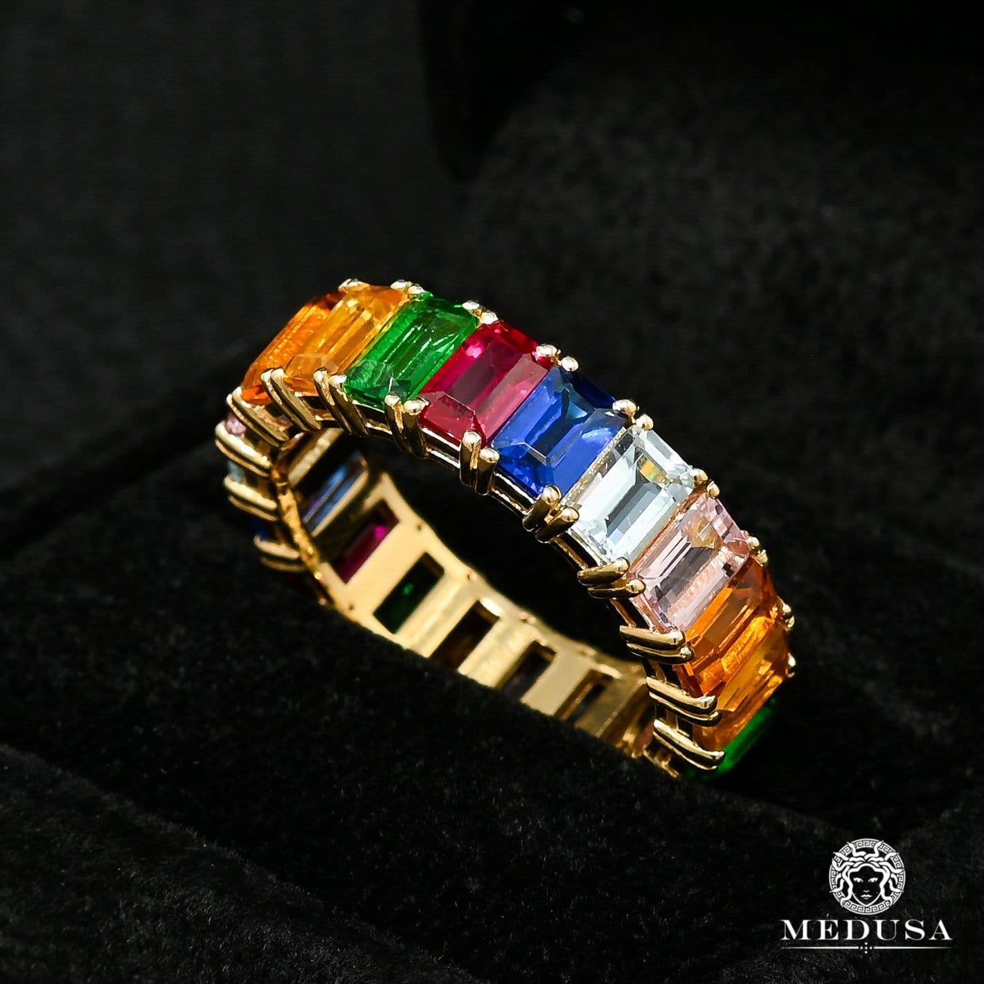 Bague à Diamants en Or 10K | Bague Femme Rainbow X1 Eternity Or Jaune