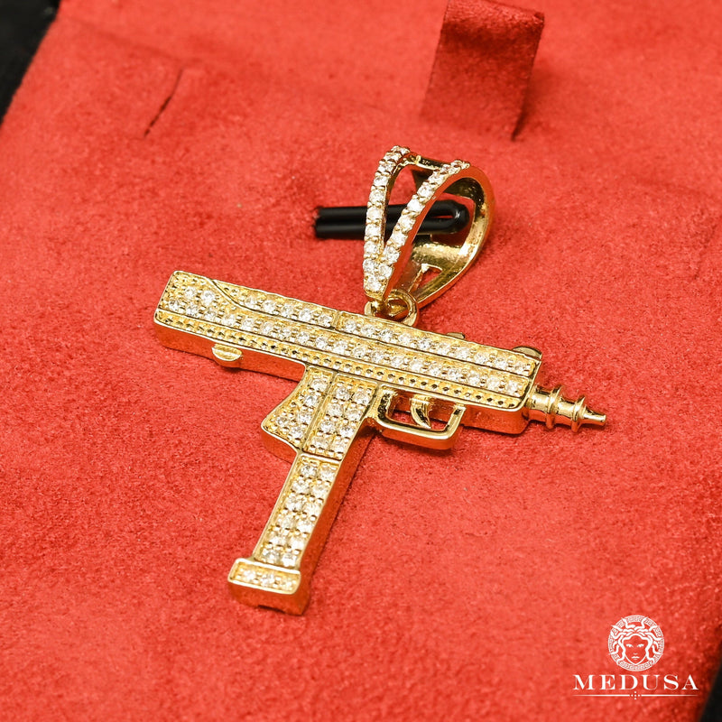 Pendentif à Diamants en Or 10K | Pendentif Divers Rifle D9 Diamant Or Jaune