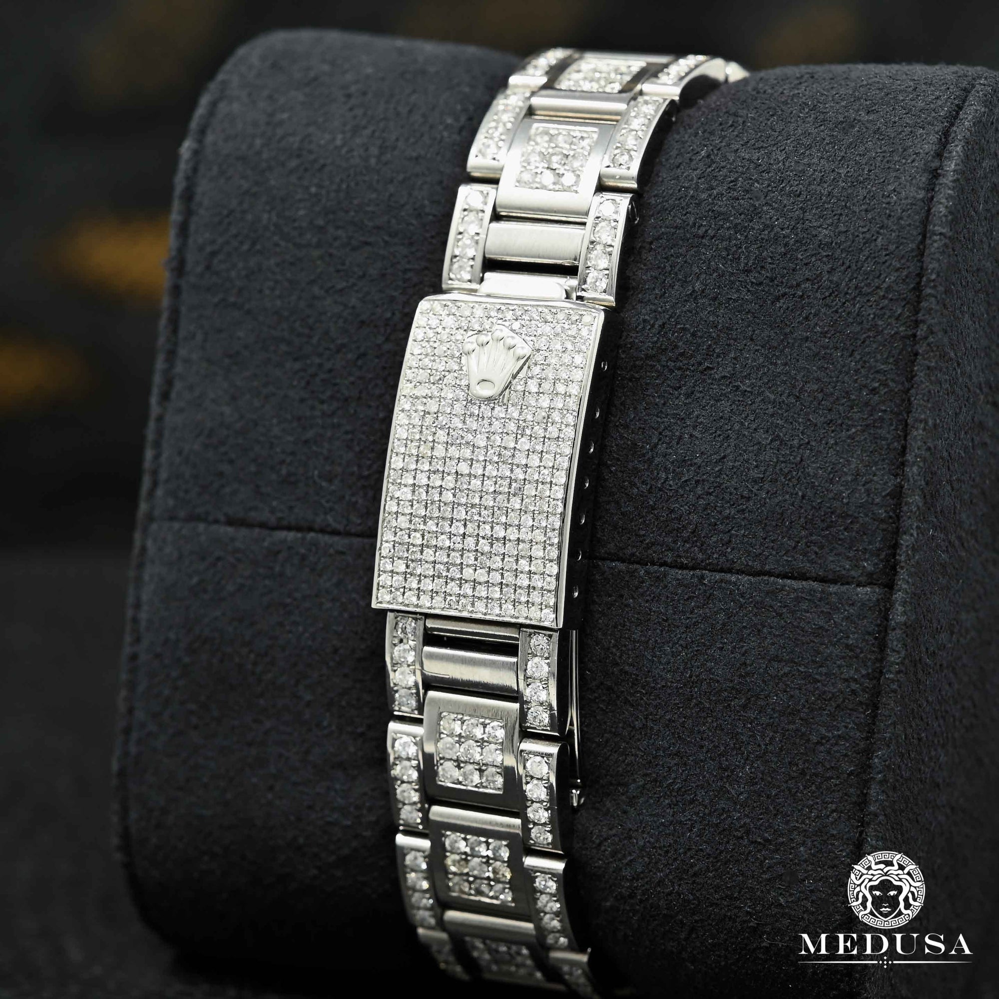 Montre Rolex | Montre Homme Rolex Datejust 36mm - Arabic Red Oyster Iced Stainless