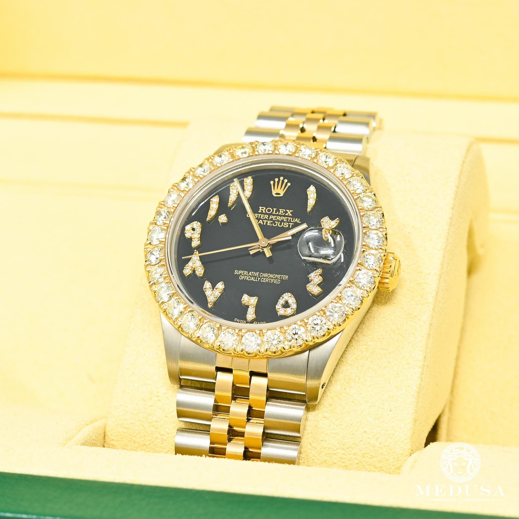 Montre Rolex | Montre Homme Rolex Datejust 36mm - Black Arabic Or 2 Tons