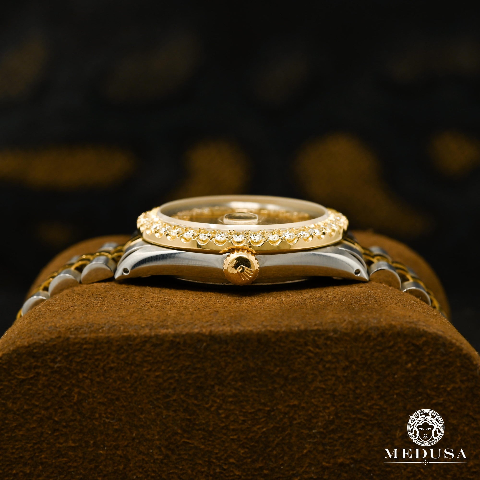 Montre Rolex | Montre Homme Rolex Datejust 36mm - Black Arabic Or 2 Tons