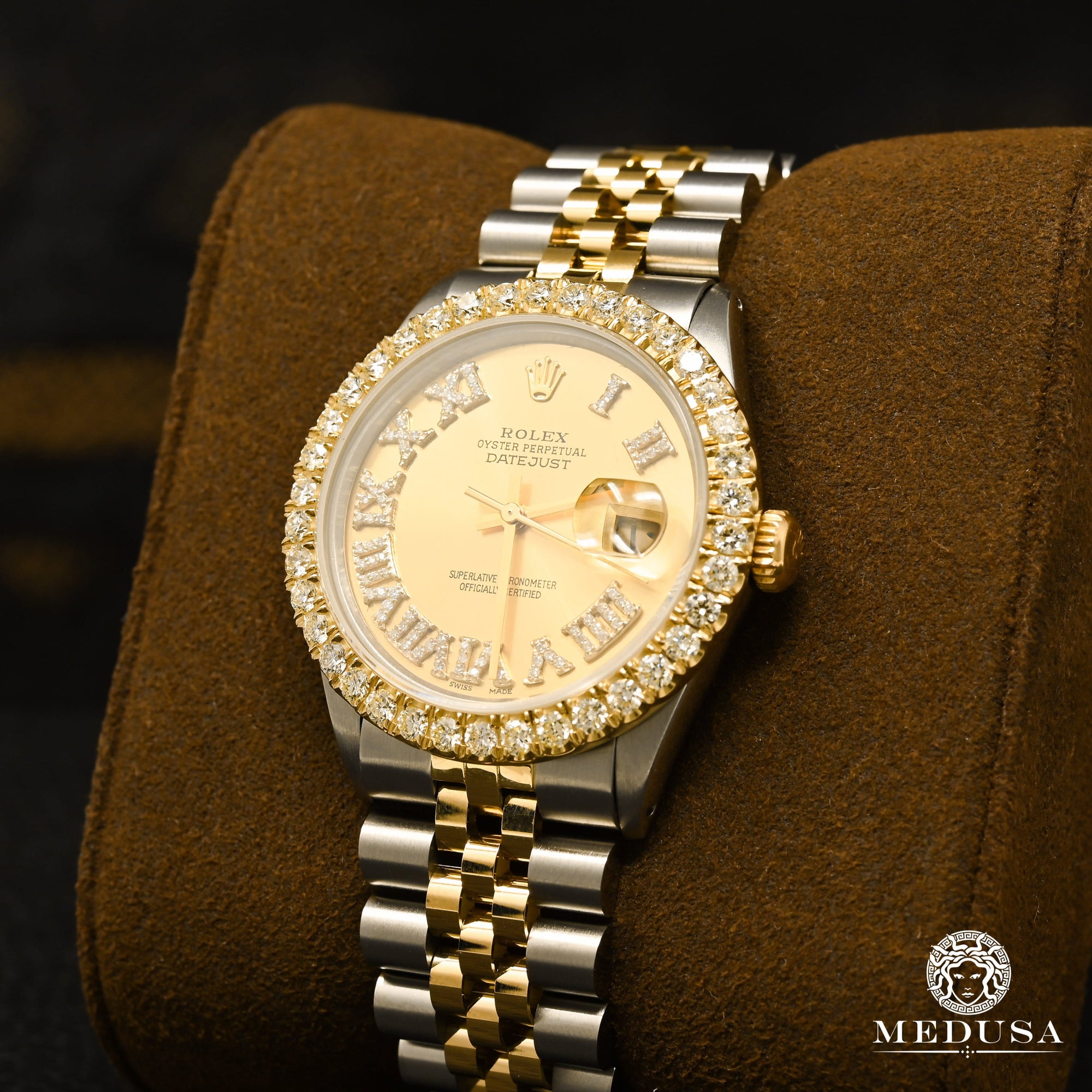 Montre Rolex | Montre Homme Rolex Datejust 36mm - Or Chiffre Romain Or 2 Tons