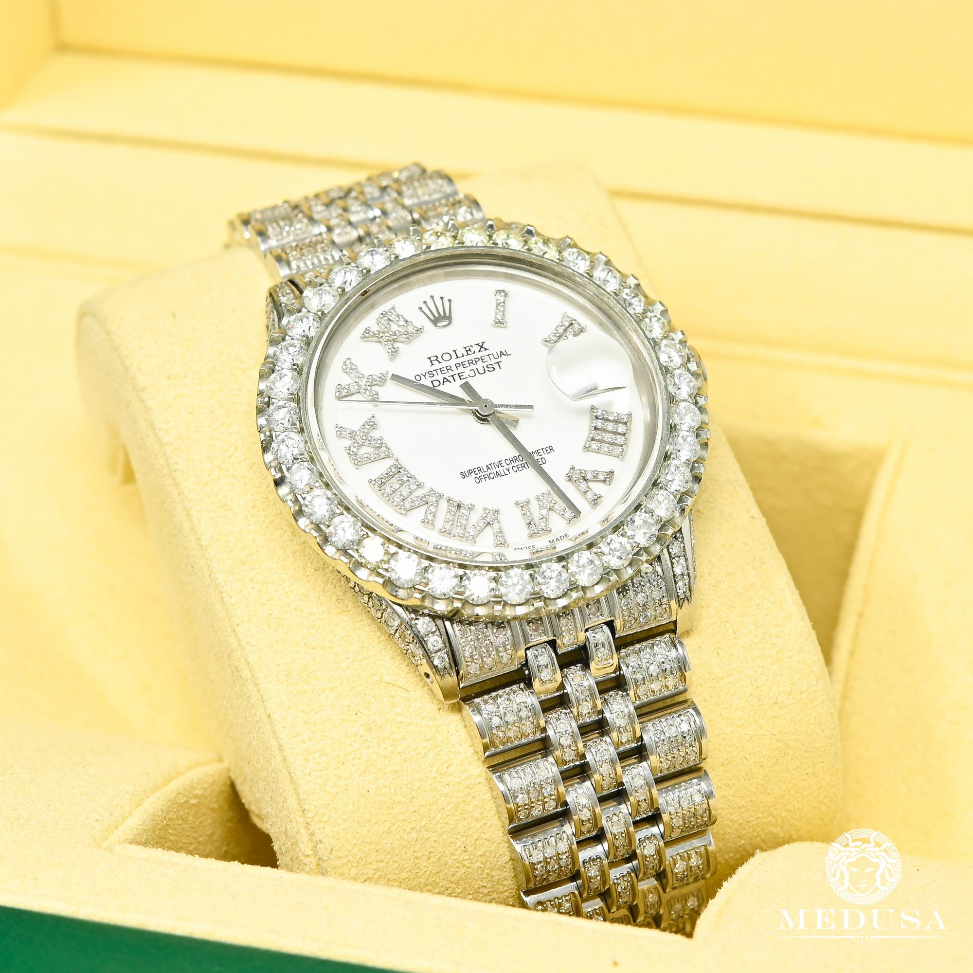 Montre Rolex | Montre Homme Rolex Datejust 36mm - White Iced Out Stainless