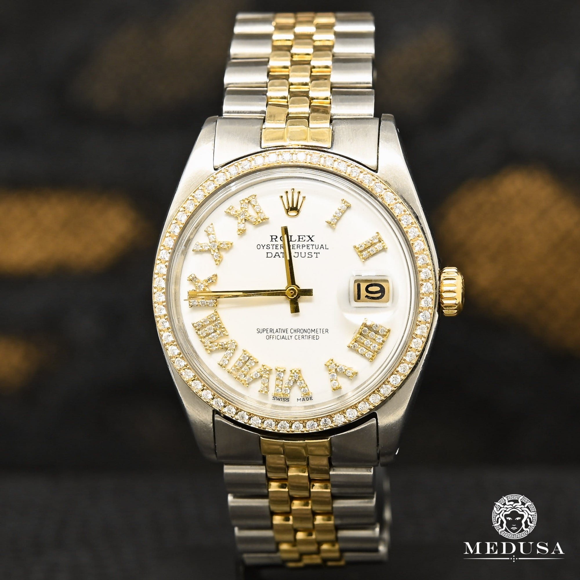 Montre Rolex | Montre Homme Rolex Datejust 36mm - White Vintage Or 2 Tons