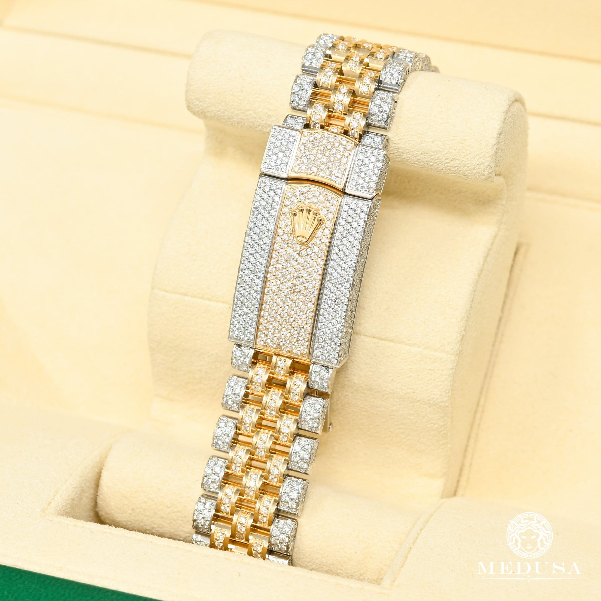 Montre Rolex | Montre Homme Rolex Datejust 41mm - 2 Tones Full Honeycomb Baguette Or 2 Tons