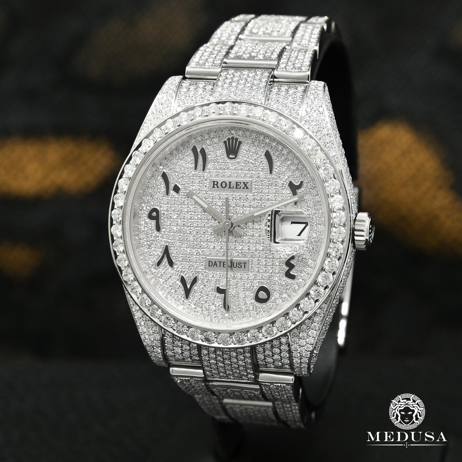 Montre Rolex | Montre Homme Rolex Datejust 41mm - Arabic Full Iced Stainless