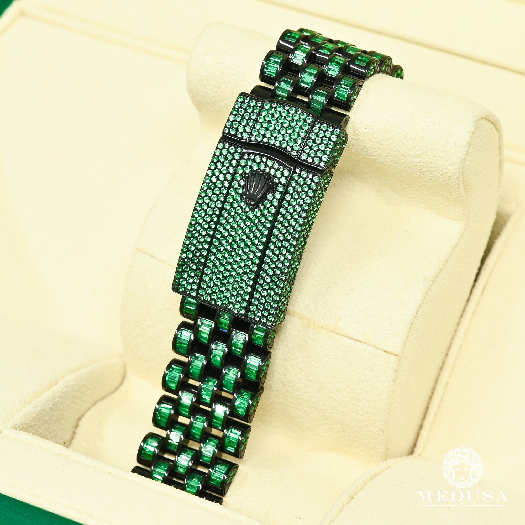 Montre Rolex | Montre Homme Rolex Datejust 41mm - Black &amp; Green Emerald Or Noir