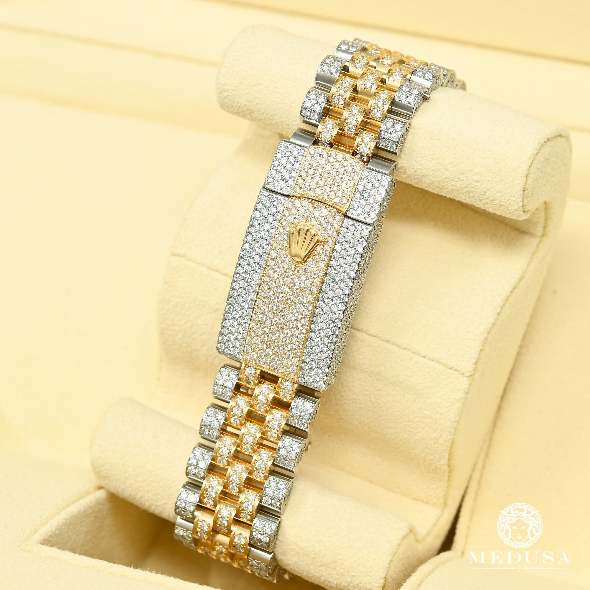 Montre Rolex | Montre Homme Rolex Datejust 41mm - Black Jubilee Fluted Iced Or 2 Tons