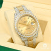 Montre Rolex | Montre Homme Rolex Datejust 41mm - Champagne 2 Tones Iced Or 2 Tons