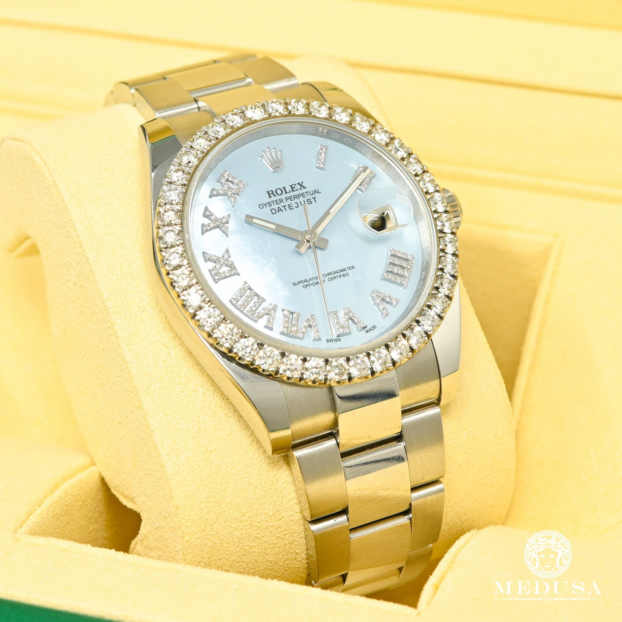 Montre Rolex | Montre Homme Rolex Datejust 41mm - Cyan ’’Mother of Pearl’’ Stainless