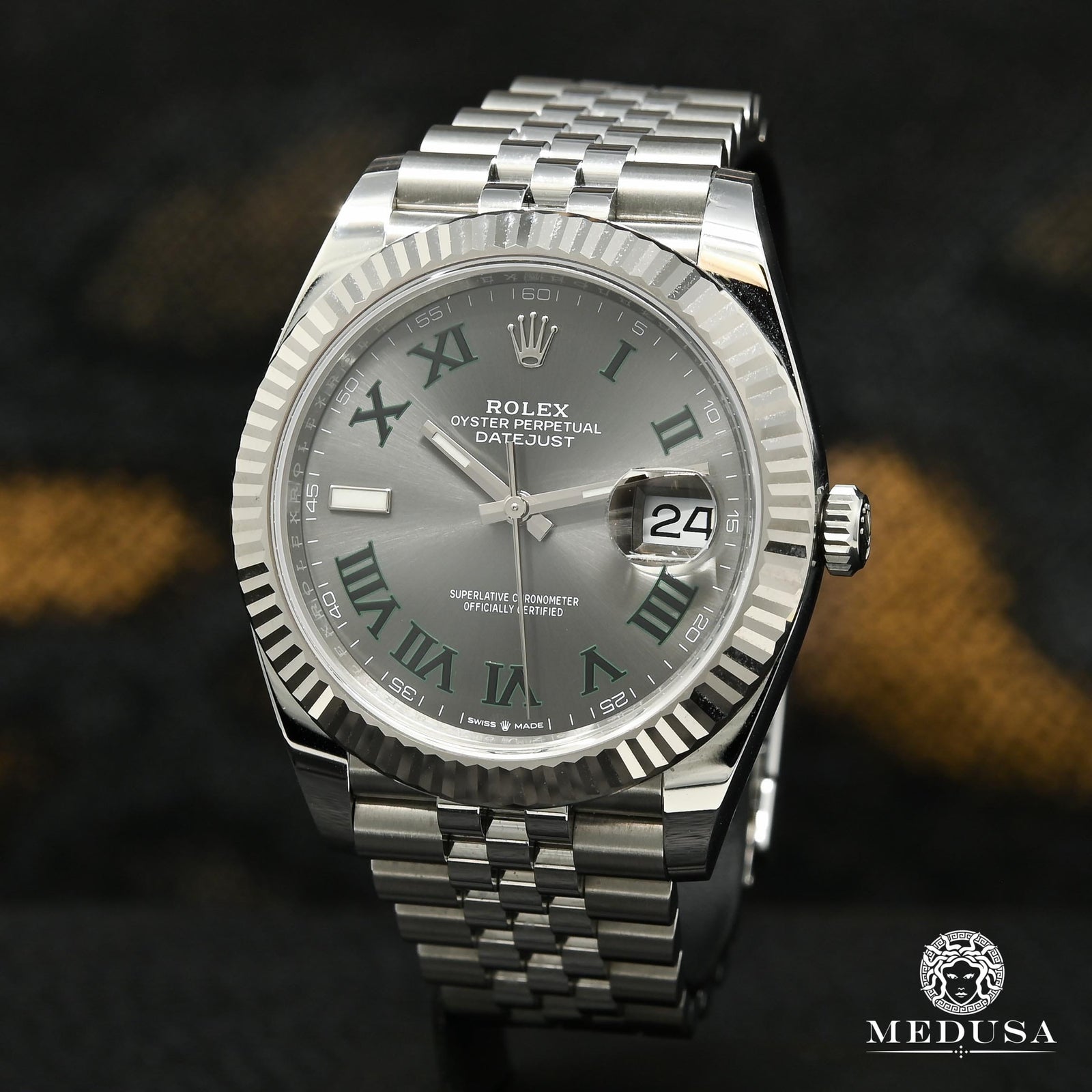Montre Rolex | Montre Homme Rolex Datejust 41mm - Fluted Jubilee Wimbledon Or Blanc